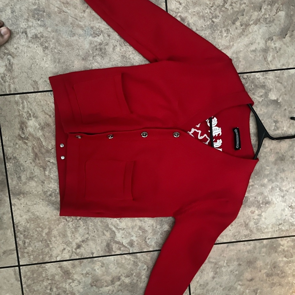 Chrome Hearts Kids Red Cardigan